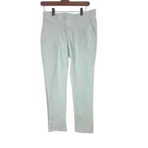 Banana Republic Sloan Jeans 4 Womens Mid Rise Slash Pocket Mint Color Skinny Leg